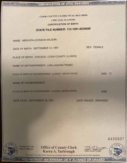 Illinois Birth certificate Template PSD