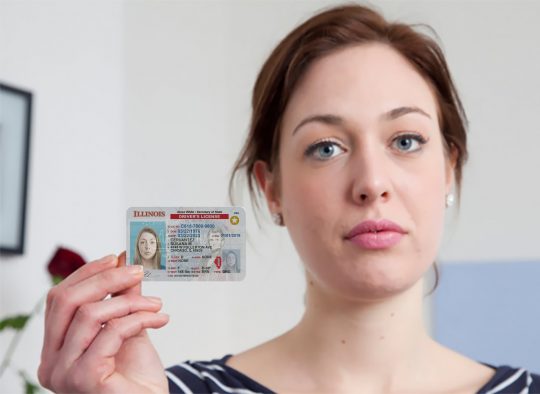 Illinois Driver License Selfie Template PSD