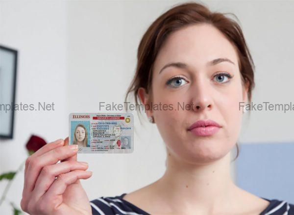 Illinois Driver License Selfie Template PSD