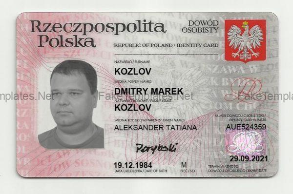 Poland ID Card Template