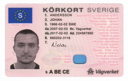 Sweden Driver License Template
