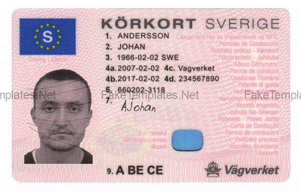 Sweden Driver License Template