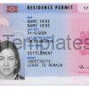 UK Permanent Resident Card Template Front