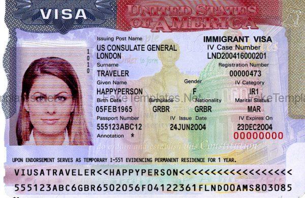 US Visa Template PSD