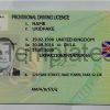 uk provisional fake driving license template front